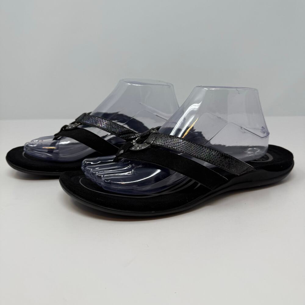 Abeo Black and Silver Sandals with Crystal Embellishments - Picture 3 of 8
